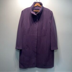 Talbots Lavender Albury Wool Blend Stadium Coat Size 22P Lined Classy Button Up